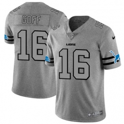 Detroit Lions 16 Jared Goff Gray Gridiron II Vapor Untouchable Limited NFL Jersey
