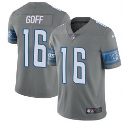 Detroit Lions 16 Jared Goff Gray Stitched NFL Limited Rush Jersey