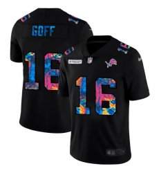 Detroit Lions 16 Jared Goff Multi Color Black 2020 NFL Crucial Catch Vapor Untouchable Limited Jersey