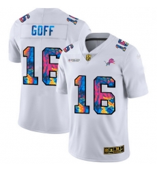 Detroit Lions 16 Jared Goff White Multi Color 2020 NFL Crucial Catch Limited NFL Jersey Detroit Lions 16 Jared Goff White Multi Color 2020 NFL Crucial Catch Limited NFL Jersey