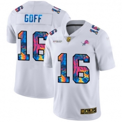 Detroit Lions 16 Jared Goff White Multi Color 2020 NFL Crucial Catch Limited NFL Jersey
