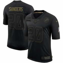 Detroit Lions #20 Barry Sanders Black 2020 Salute To Service Limited Jersey