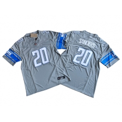 Detroit Lions 20 Barry Sanders Grey 2023 F U S E Vapor Untouchable Limited Stitched Jersey