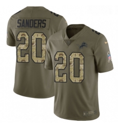 Detroit Lions 20 Barry Sanders Limited OliveCamo Salute To Service NFL Jersey