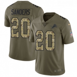Detroit Lions 20 Barry Sanders Limited OliveCamo Salute To Service NFL Jersey