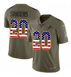 Detroit Lions 20 Barry Sanders Limited OliveUSA Flag Salute To Service NFL Jersey Detroit Lions 20 Barry Sanders Limited OliveUSA Flag Salute To Service NFL Jersey