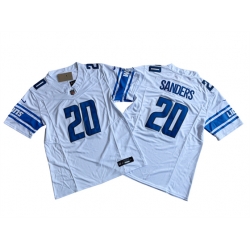 Detroit Lions 20 Barry Sanders White 2023 F U S E Vapor Untouchable Limited Stitched Jersey