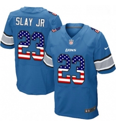 Detroit Lions 23 Darius Slay Jr Elite Blue Home USA Flag Fashion NFL Jersey Detroit Lions 23 Darius Slay Jr Elite Blue Home USA Flag Fashion NFL Jersey