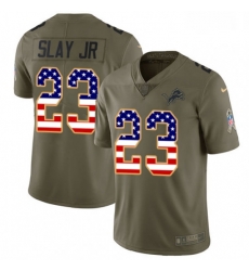Detroit Lions 23 Darius Slay Jr Limited Olive USA Flag Salute To Service NFL Jersey Detroit Lions 23 Darius Slay Jr Limited Olive USA Flag Salute To Service NFL Jersey