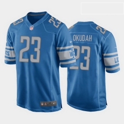 Detroit Lions 23 Jeff Okudah Blue Game Jersey