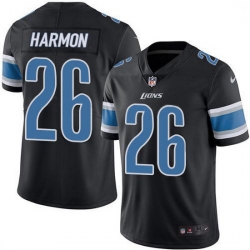 Detroit Lions 26 Duron Harmon Black Stitched NFL Limited Rush Jersey