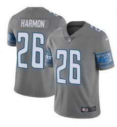 Detroit Lions 26 Duron Harmon Gray Stitched NFL Limited Rush Jersey