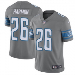 Detroit Lions 26 Duron Harmon Gray Stitched NFL Limited Rush Jersey