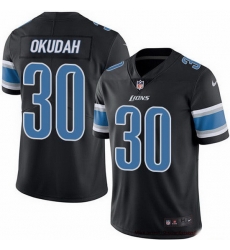 Detroit Lions 30 Jeff Okudah Black Stitched NFL Limited Rush Jersey