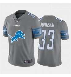 Detroit Lions 33 Kerryon Johnson Gray Team Big Logo Vapor Untouchable Limited Jersey
