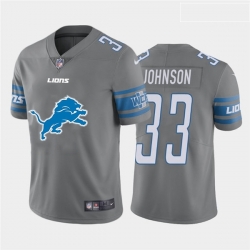 Detroit Lions 33 Kerryon Johnson Gray Team Big Logo Vapor Untouchable Limited Jersey