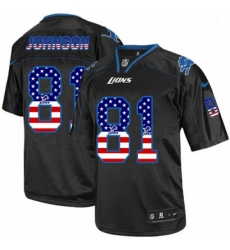 Detroit Lions 81 Calvin Johnson Elite Black USA Flag Fashion NFL Jersey Detroit Lions 81 Calvin Johnson Elite Black USA Flag Fashion NFL Jersey