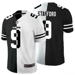 Detroit Lions 9 Matthew Stafford Black And White Split Vapor Untouchable Limited Jersey