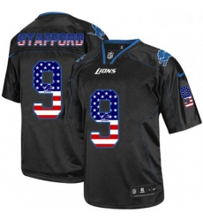 Detroit Lions 9 Matthew Stafford Elite Black USA Flag Fashion NFL Jersey Detroit Lions 9 Matthew Stafford Elite Black USA Flag Fashion NFL Jersey