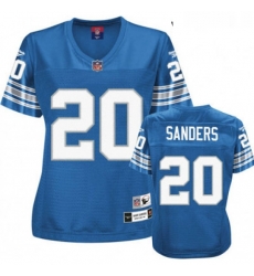 Reebok Women's Detroit Lions 20 Barry Sanders Blue Throwback Team Color Replica Throwback NFL Jersey Reebok Women's Detroit Lions 20 Barry Sanders Blue Throwback Team Color Replica Throwback NFL Jersey