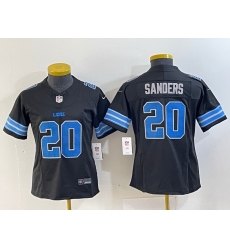Women's Detroit Lions 20 Barry Sanders Black 2024 F U S E 2nd Alternate Vapor Limited Stitched Jersey