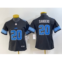Women's Detroit Lions 20 Barry Sanders Black 2024 F U S E 2nd Alternate Vapor Limited Stitched Jersey