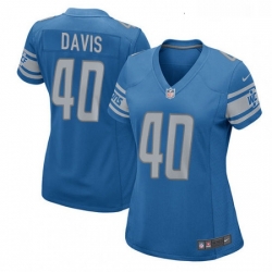 Women's Detroit Lions 40 Jarrad Davis Game Light Blue Team Color NFL Jersey