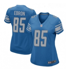 Women's Detroit Lions 85 Eric Ebron Game Light Blue Team Color NFL Jersey