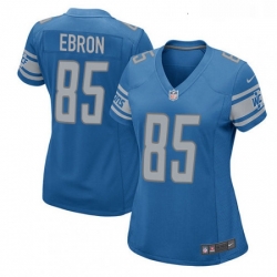 Women's Detroit Lions 85 Eric Ebron Game Light Blue Team Color NFL Jersey