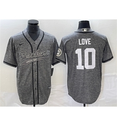 Green Bay Packers 10 Jordan Love Grey Cool Base Stitched Baseball Jersey Green Bay Packers 10 Jordan Love Grey Cool Base Stitched Baseball Jersey