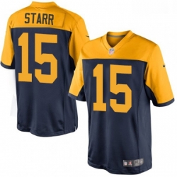 Green Bay Packers 15 Bart Starr Limited Navy Blue Alternate NFL Jersey