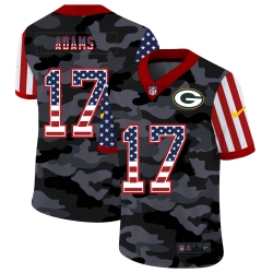 Green Bay Packers 17 Davante Adams Camo 2020 USA Flag Salute To Service Limited Jersey