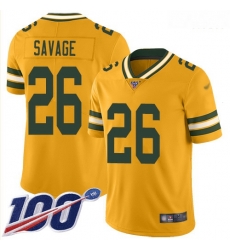 Green Bay Packers 26 Darnell Savage Gold Stitched Football Limited Inverted Legend 100th Season Jersey