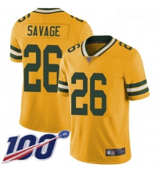 Green Bay Packers 26 Darnell Savage Yellow Stitched Football Limited Rush 100th Season Jersey