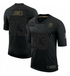 Green Bay Packers 33 Aaron Jones 2020 Black Salute To Service Jersey