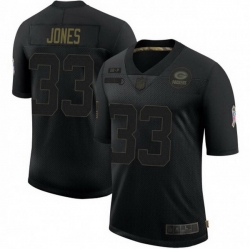 Green Bay Packers 33 Aaron Jones 2020 Black Salute To Service Jersey