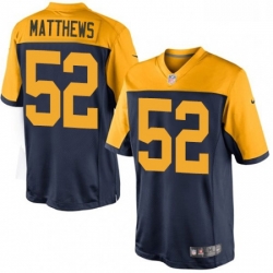 Green Bay Packers 52 Clay Matthews Limited Navy Blue Alternate NFL Jersey