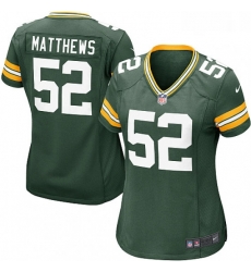 Women's Green Bay Packers 52 Clay Matthews Game Green Team Color NFL Jersey Women's Green Bay Packers 52 Clay Matthews Game Green Team Color NFL Jersey