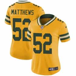 Women's Green Bay Packers 52 Clay Matthews Limited Gold Rush Vapor Untouchable NFL Jersey
