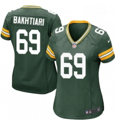 Women's Green Bay Packers 69 David Bakhtiari Game Green Team Color NFL Jersey Women's Green Bay Packers 69 David Bakhtiari Game Green Team Color NFL Jersey