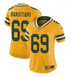 Women's Green Bay Packers 69 David Bakhtiari Limited Gold Rush Vapor Untouchable NFL Jersey