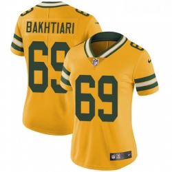 Women's Green Bay Packers 69 David Bakhtiari Limited Gold Rush Vapor Untouchable NFL Jersey