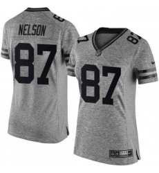 Women's Green Bay Packers 87 Jordy Nelson Limited Gray Gridiron NFL Jersey Women's Green Bay Packers 87 Jordy Nelson Limited Gray Gridiron NFL Jersey