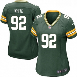 Women's Green Bay Packers 92 Reggie White Game Green Team Color NFL Jersey