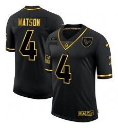 Houston Texans 4 Deshaun Watson Black Gold 2020 Salute To Service Limited Jersey