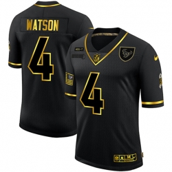 Houston Texans 4 Deshaun Watson Black Gold 2020 Salute To Service Limited Jersey