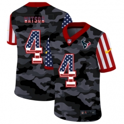 Houston Texans 4 Deshaun Watson Camo 2020 USA Flag Salute To Service Limited Jersey