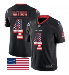 Houston Texans 4 Deshaun Watson Limited Black Rush USA Flag NFL Jersey