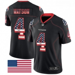 Houston Texans 4 Deshaun Watson Limited Black Rush USA Flag NFL Jersey