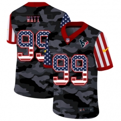 Houston Texans 99 J J  Watt Camo 2020 USA Flag Salute To Service Limited Jersey